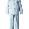 Gentlemen katoenen heren pyjama met knoopsluiting - Blauw