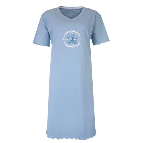Tenderness dames nachthemd korte mouw - Light Blue Tenderness dames nachthemd korte mouw - Light Blue