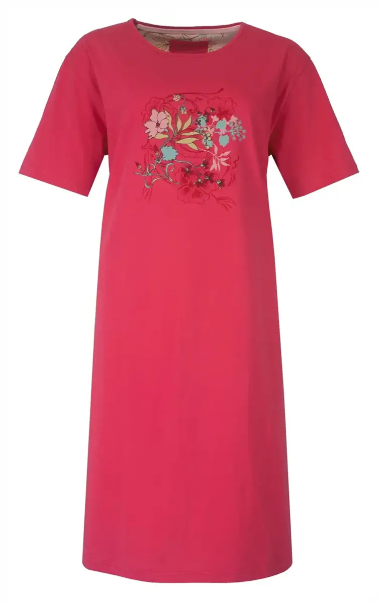 Tenderness dames nachthemd korte mouw  - Red Flower