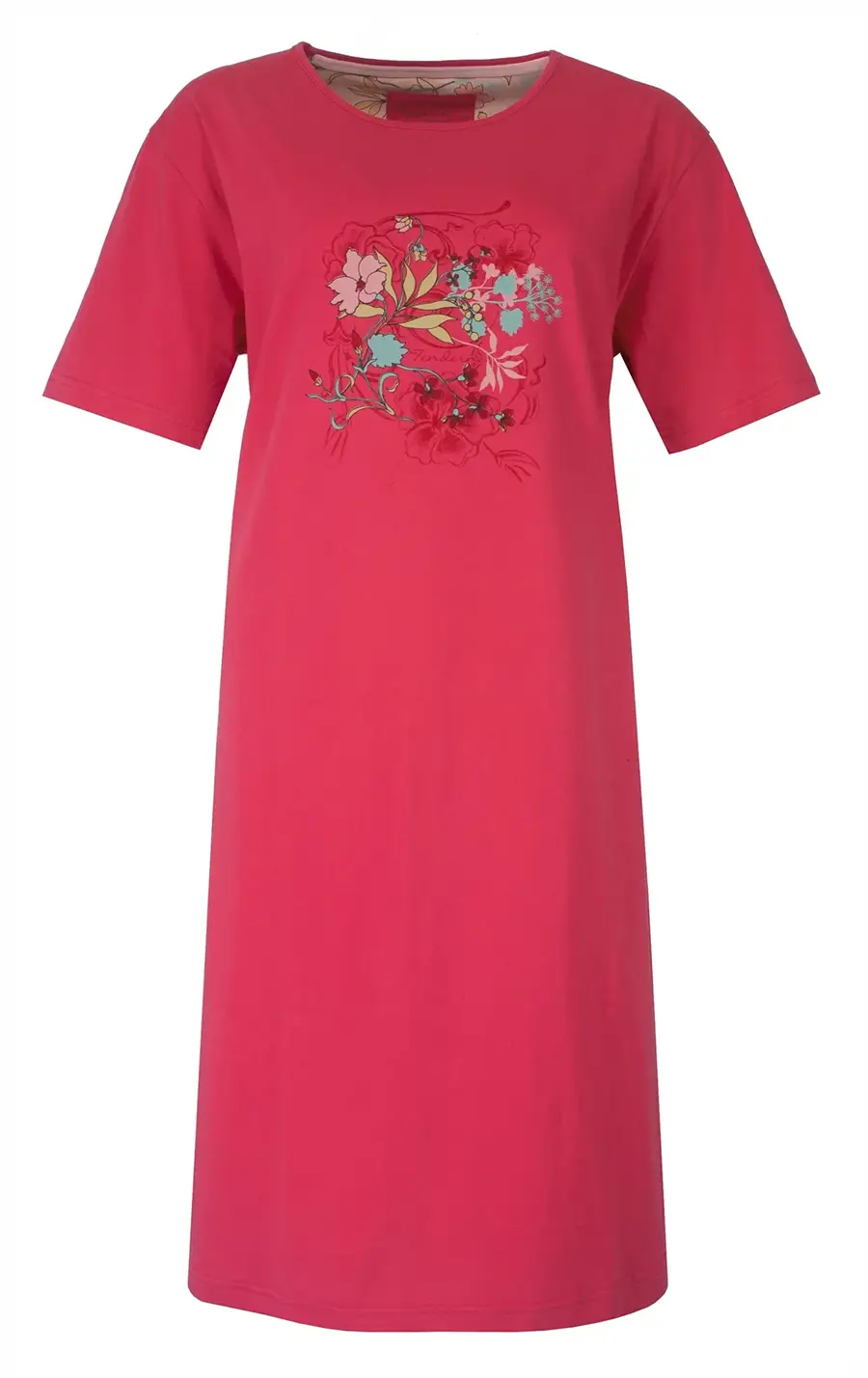 Tenderness dames nachthemd korte mouw  - Red Flower