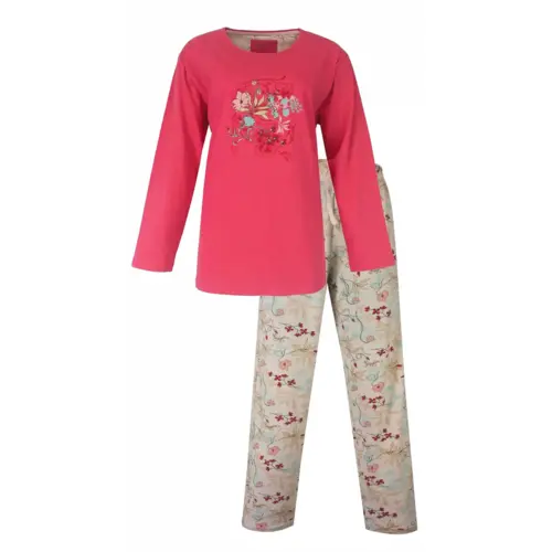 Tenderness dames pyjama Tricot lange mouw - Pink Flower Tenderness dames pyjama Tricot lange mouw - Pink Flower