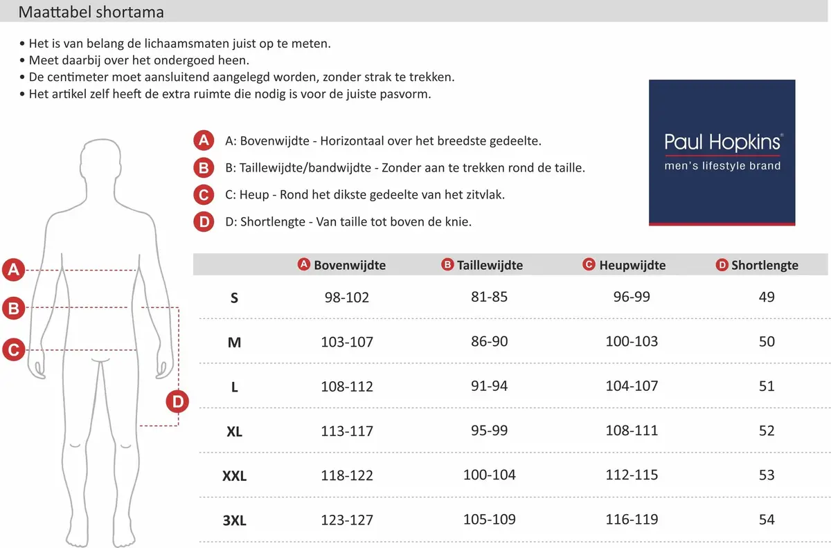 Paul Hopkins Heren shortama - Katoen - Blauw gestreept