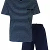 Paul Hopkins Heren shortama - Katoen - Blauw gestreept
