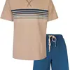 M.E.Q. Heren shortama katoen - ronde hals - Beige