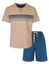 M.E.Q. Heren shortama katoen - ronde hals - Beige