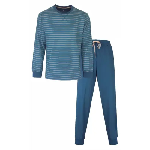 M.E.Q. Heren pyjama lange mouwen katoen - Spring blue M.E.Q. Heren pyjama lange mouwen katoen - Spring blue