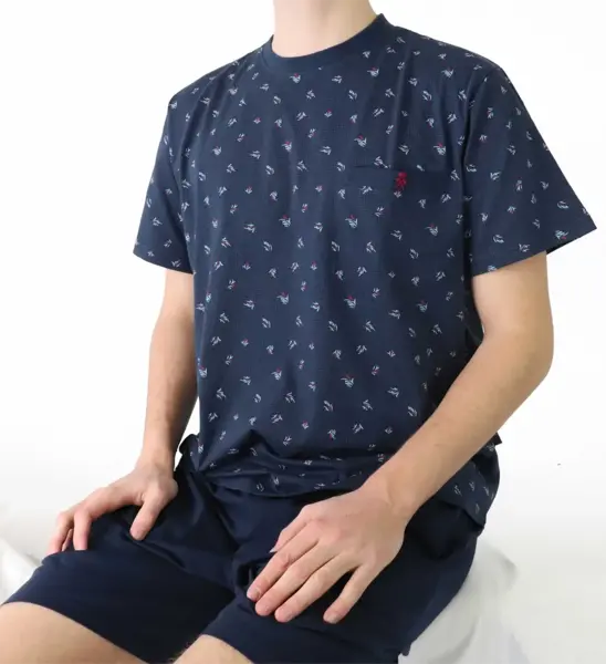 Paul Hopkins Heren shortama - Katoen - Blue logo Paul Hopkins Heren shortama - Katoen - Blue logo