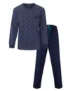 M.E.Q. Heren pyjama lange mouwen katoen - Dark Blue