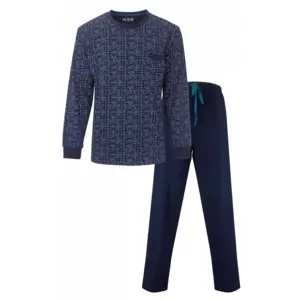 M.E.Q. Heren pyjama lange mouwen katoen - Dark Blue M.E.Q. Heren pyjama lange mouwen katoen - Dark Blue