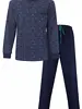 M.E.Q. Heren pyjama lange mouwen katoen - Dark Blue