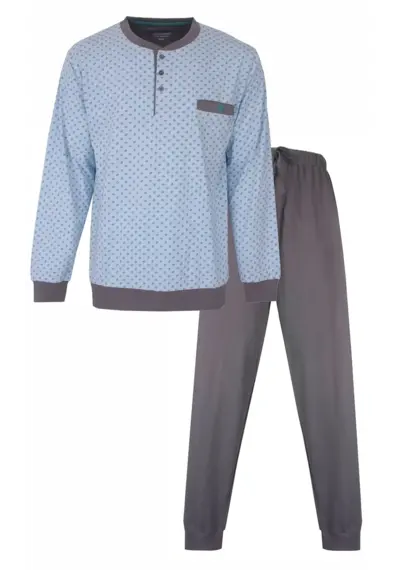 Paul Hopkins pyjama heren lange mouw - knoopsluiting - Lightblue Paul Hopkins pyjama heren lange mouw - knoopsluiting - Lightblue