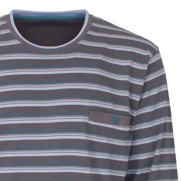 Paul Hopkins pyjama heren lange mouw - Grijs gestreept Paul Hopkins pyjama heren lange mouw - Grijs gestreept
