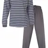 Paul Hopkins pyjama heren lange mouw - Grijs gestreept