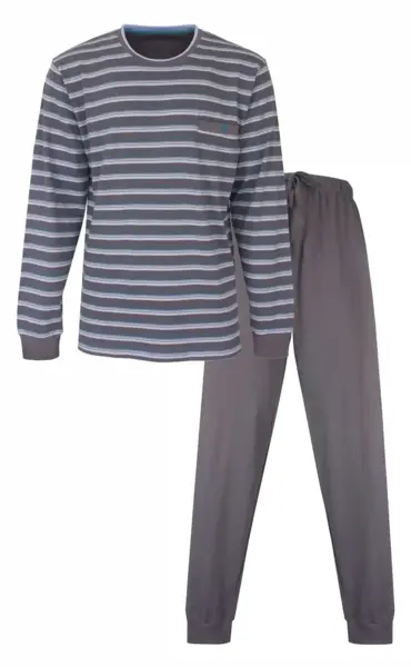 Paul Hopkins pyjama heren lange mouw - Grijs gestreept Paul Hopkins pyjama heren lange mouw - Grijs gestreept