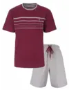 M.E.Q. Heren shortama katoen - ronde hals - Red summer