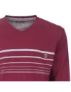 M.E.Q. Heren pyjama lange mouwen katoen - V-hals - Rood
