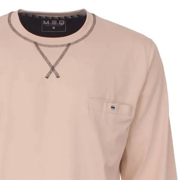 M.E.Q. Heren pyjama lange mouwen katoen - ronde hals - Katoen M.E.Q. Heren pyjama lange mouwen katoen - ronde hals - Katoen