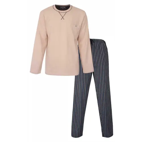 M.E.Q. Heren pyjama lange mouwen katoen - ronde hals - Katoen M.E.Q. Heren pyjama lange mouwen katoen - ronde hals - Katoen