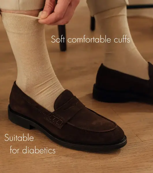 FALKE Sensitive London Heren Sokken - Diabetes sokken - Anti knel katoenen kousen