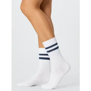 FALKE Dynamic Unisex sportsokken - Katoenen sportsokken met strepen voor dames en heren - witte sportsokken