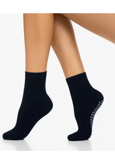 Basset  Homepads Antislip sokken donkerblauw 1 paar Basset  Homepads Antislip sokken donkerblauw 1 paar