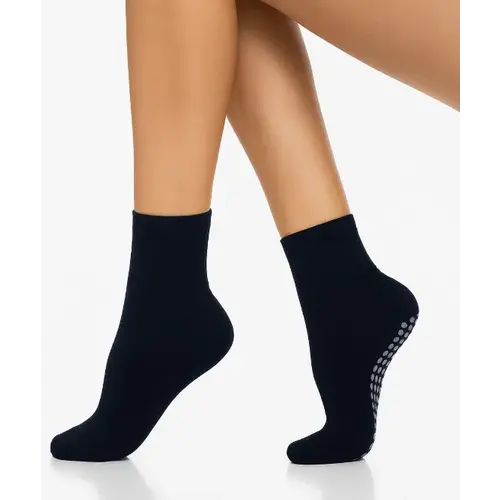 Basset Homepads Antislip sokken donkerblauw 1 paar Basset Homepads Antislip sokken donkerblauw 1 paar