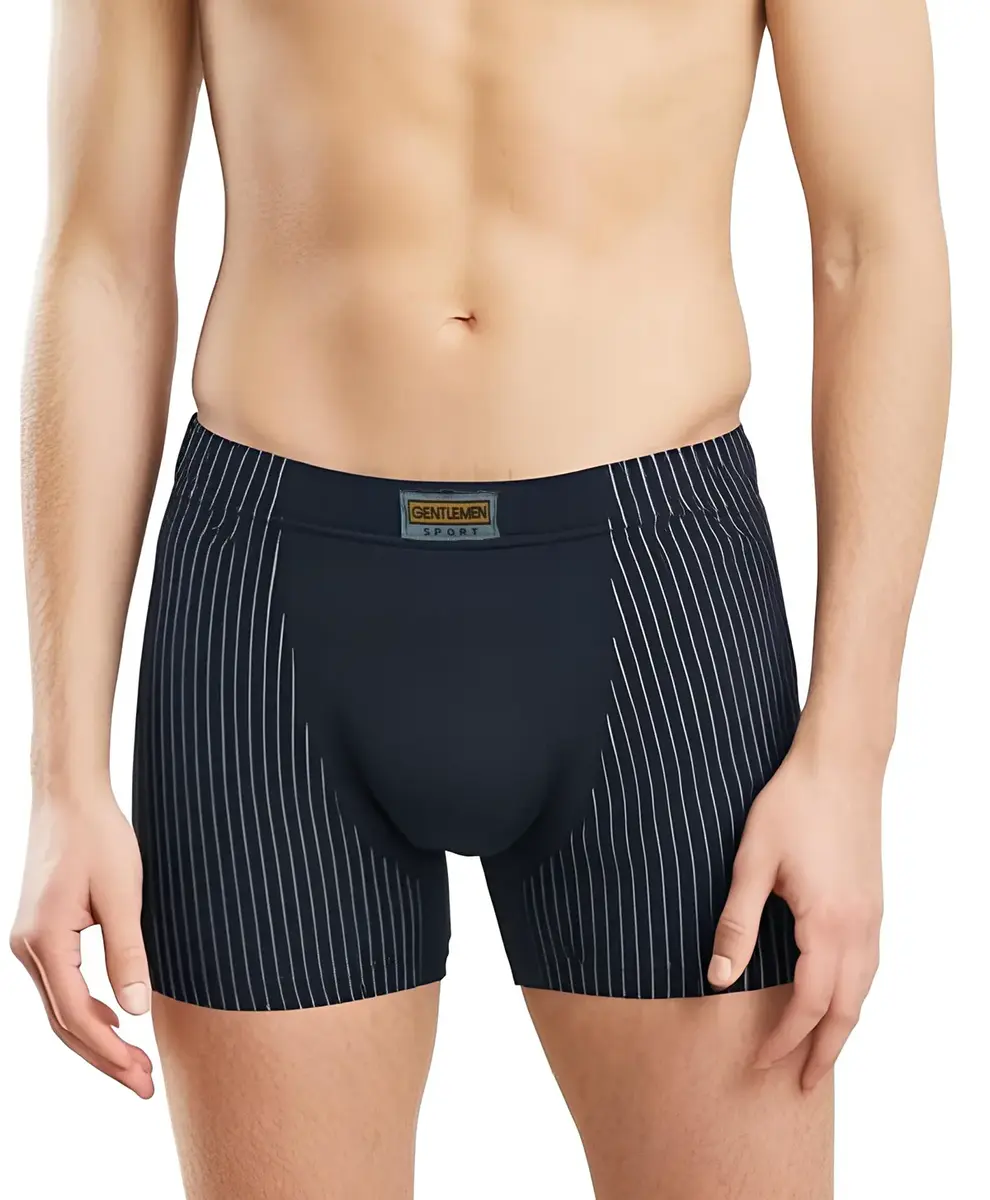 Gentlemen heren Boxershort smal streepje - Elastisch katoenen heren ondergoed - onderbroek - zwart, blau