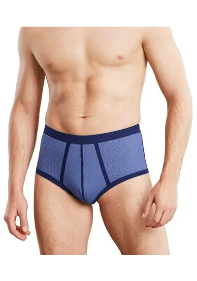 Beeren heren slip met gulp - blauwe streep M2000 Beeren heren slip met gulp - blauwe streep M2000