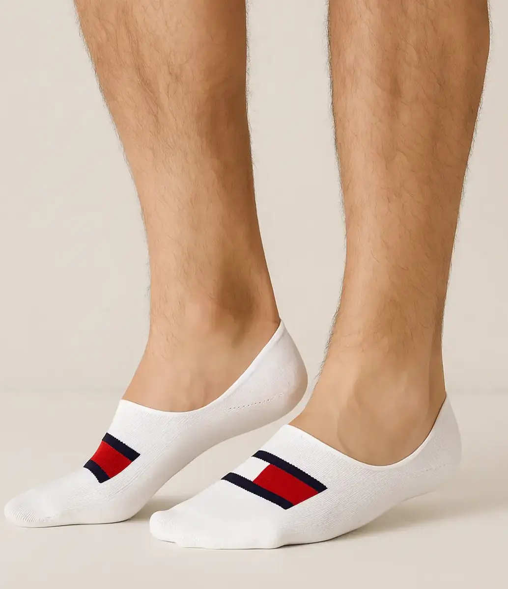 Tommy Hilfiger 2-pack - katoenen Footies sokken - Lage sneakersokken voor dames en heren die niet afzakken