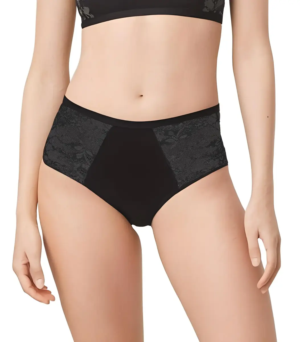 Ten Cate Basics midi lace - kanten dames heupslip - Kanten vrouwen ondergoed - Biologisch katoen - Badstof kruisje