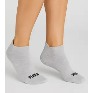 Puma 2 paar dames sneaker sokken katoen - Badstof zool - Sneakersokken wit, zwart en grijs Puma 2 paar dames sneaker sokken katoen - Badstof zool - Sneakersokken wit, zwart en grijs