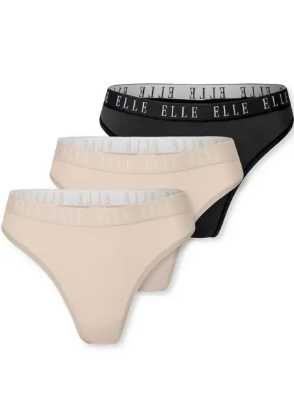 Elle 3-Pack dames tanga strings microfiber