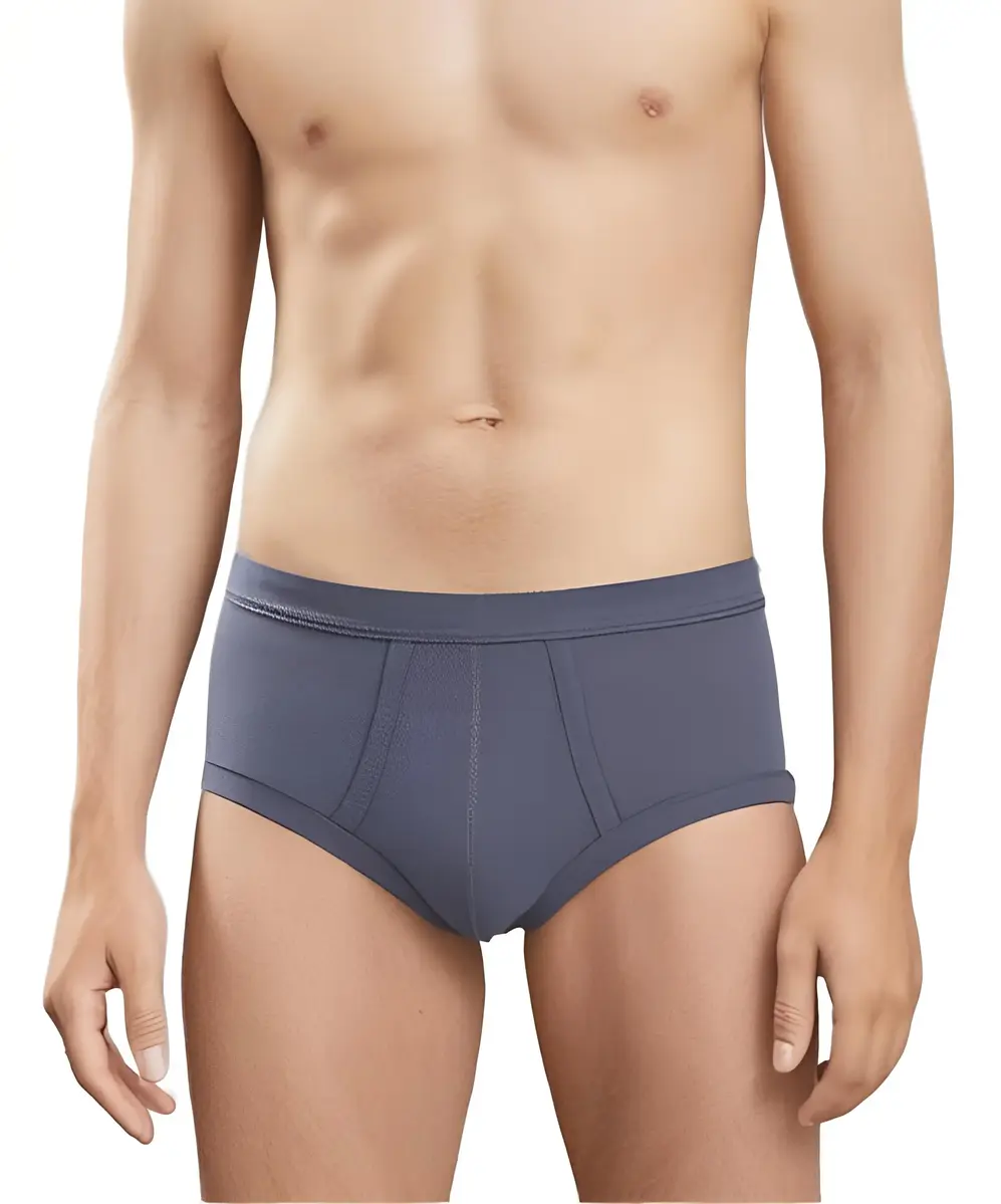 Beeren 2-pak heren slips met gulp antraciet - Grijze katoenen heren onderbroeken met sluiting