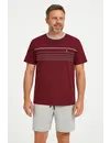 M.E.Q. Heren shortama katoen - ronde hals - Red summer