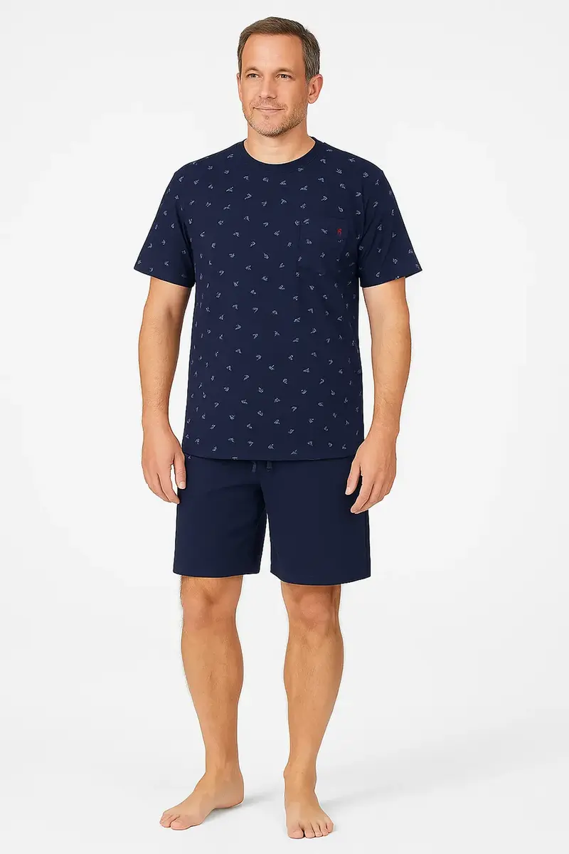 Paul Hopkins Heren shortama - Katoen - Blue logo