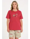 Tenderness dames shortama katoen - Red Summer