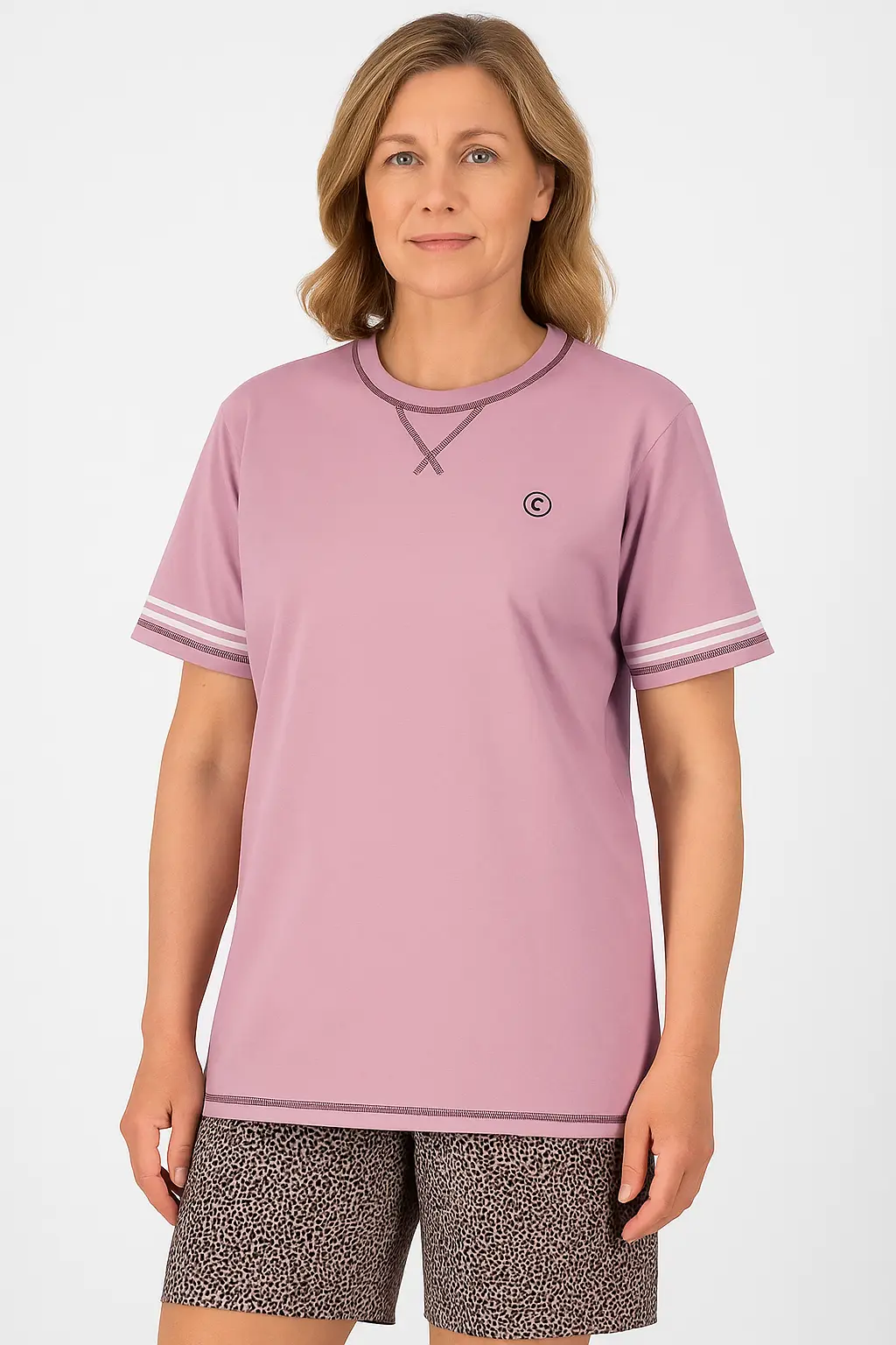 Irresistible dames shortama katoen - Lila Panter