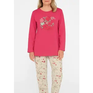 Tenderness dames pyjama Tricot lange mouw - Pink Flower Tenderness dames pyjama Tricot lange mouw - Pink Flower