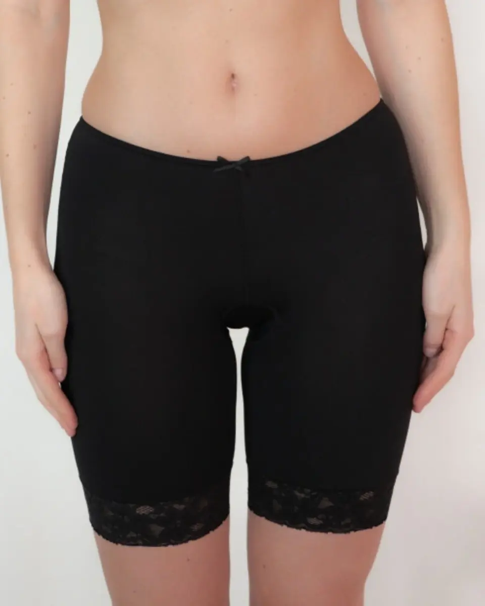 Avet dames boxershort lange pijpjes kant 38490 - Kanten broekje voor onder een jurk - Microfiber ondergoed