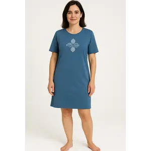 Irresistible dames nachthemd korte mouw katoen - Ocean Blue Irresistible dames nachthemd korte mouw katoen - Ocean Blue