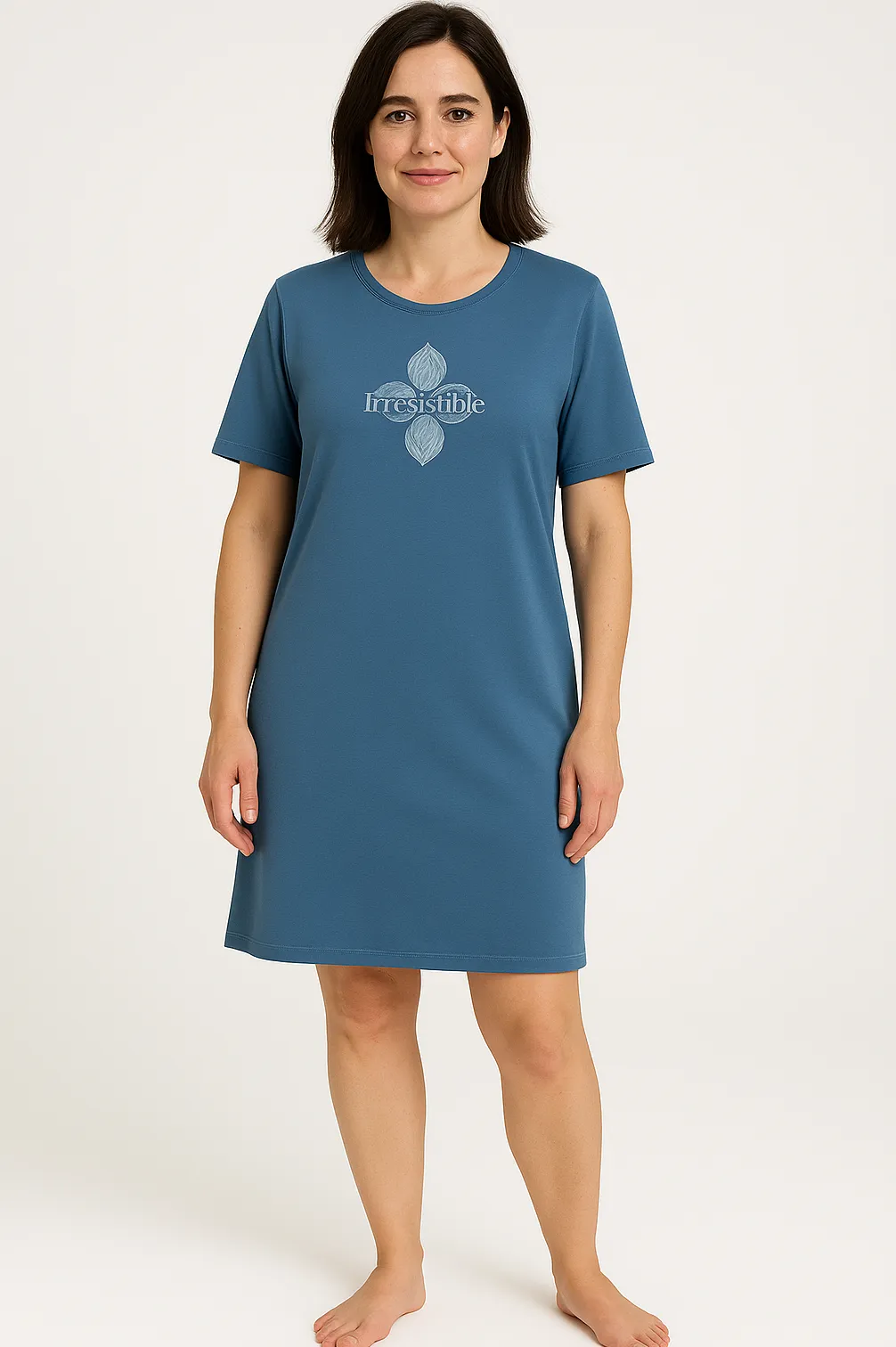 Irresistible dames nachthemd korte mouw - Ocean Blue Irresistible dames nachthemd korte mouw - Ocean Blue