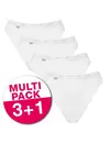 Sloggi 4-pack Basic Tai Slips dames - Hoog opgesneden dames onderbroeken - Wit vrouwen ondergoed