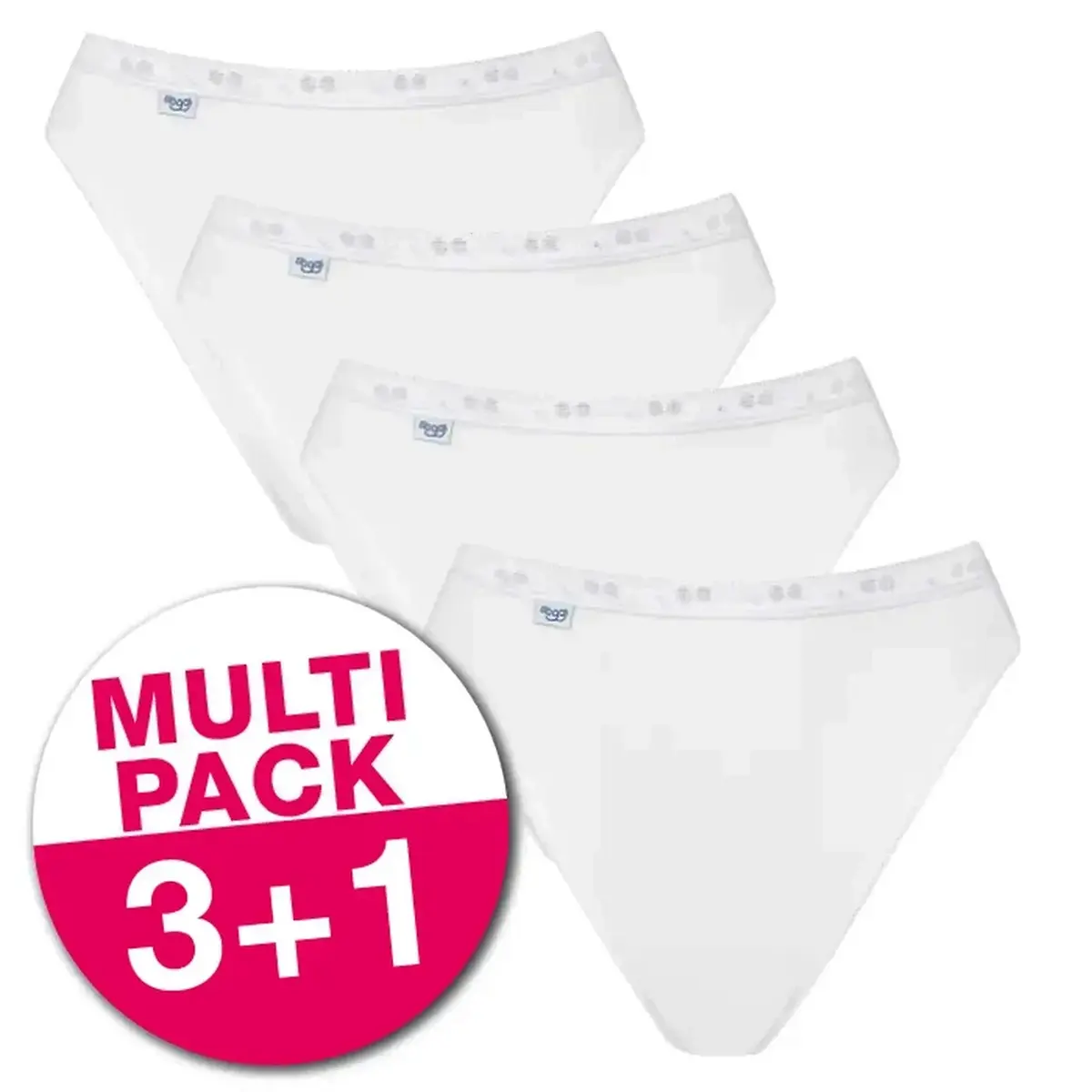 Sloggi 4-pack Basic Tai Slips dames - Hoog opgesneden dames onderbroeken - Wit vrouwen ondergoed