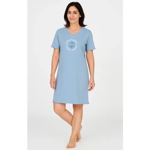 Tenderness dames nachthemd korte mouw - Light Blue Tenderness dames nachthemd korte mouw - Light Blue