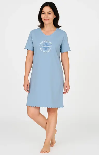 Tenderness dames nachthemd korte mouw - Light Blue