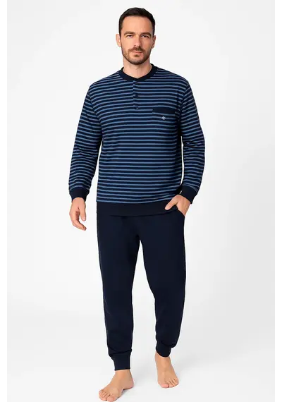 Paul Hopkins pyjama heren lange mouw - Blue stripe Paul Hopkins pyjama heren lange mouw - Blue stripe