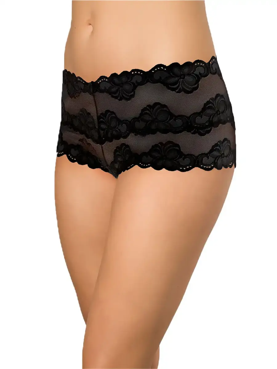 Nina von C dames kanten hipster - Floral - Kanten dames heup ondergoed - Katoenen kruisje