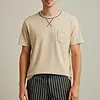 M.E.Q.  Heren shortama - Katoen - ronde hals - Beige