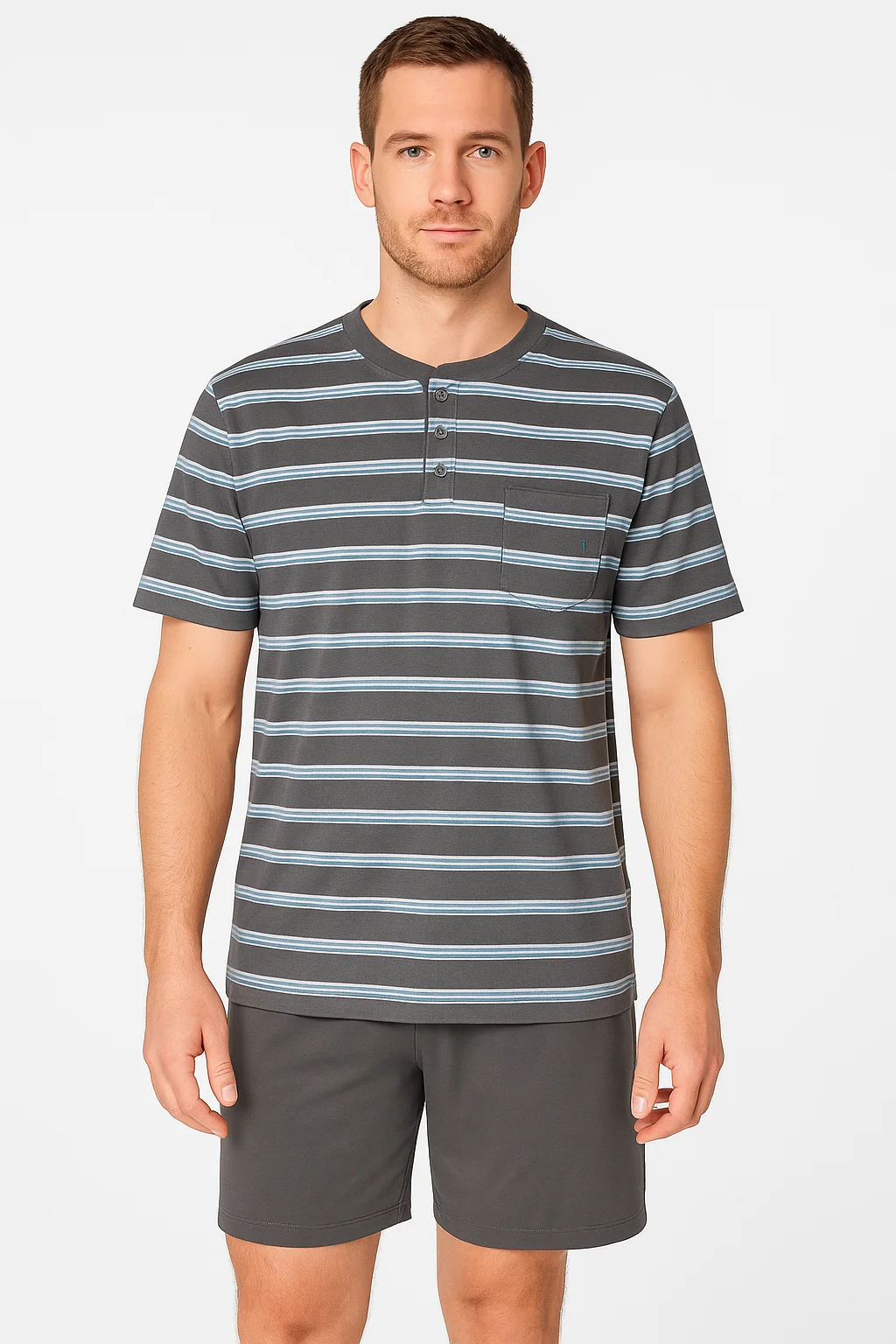 Paul Hopkins Heren shortama - Knoopsluiting - Katoen