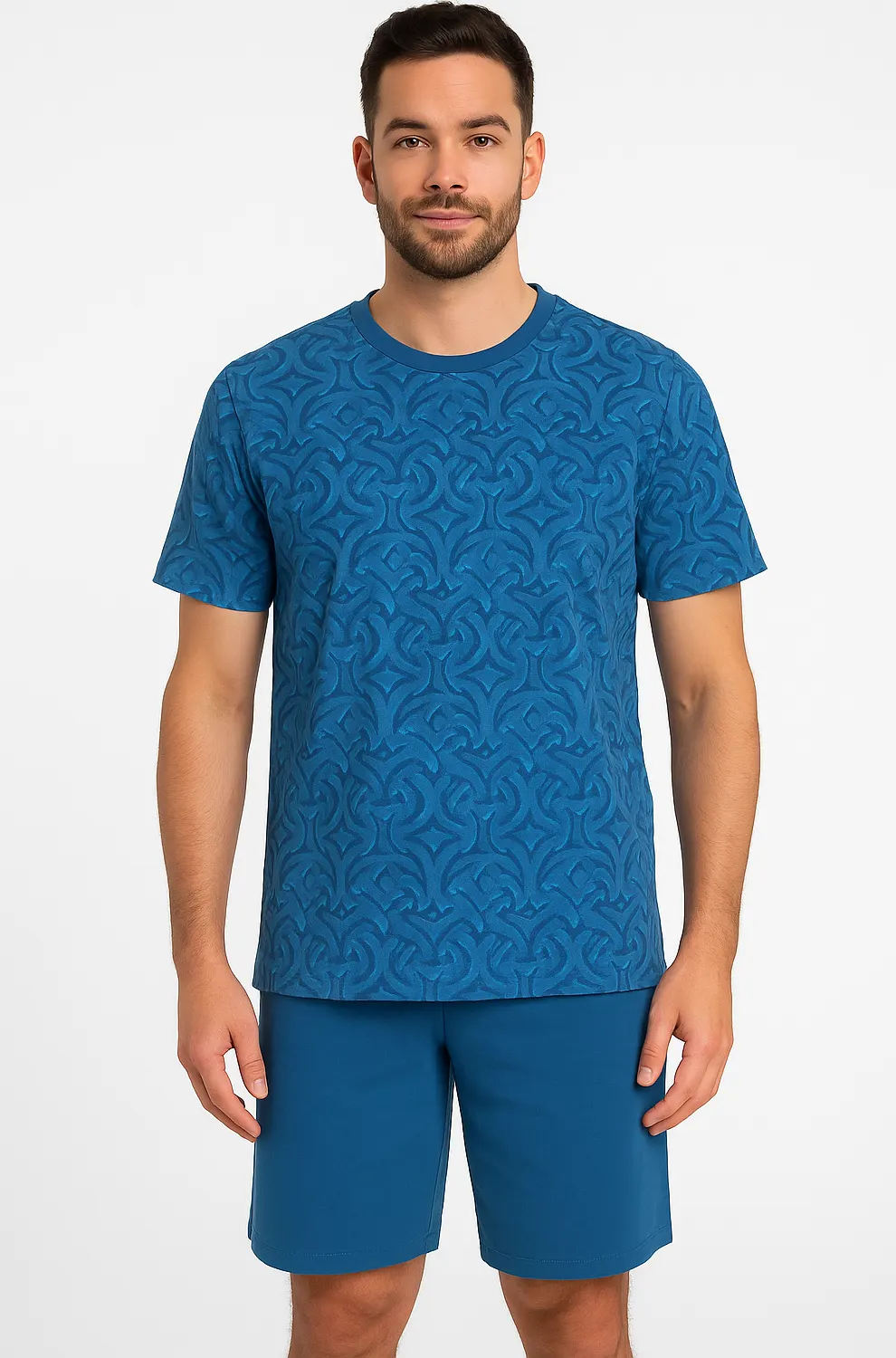 M.E.Q. Heren shortama katoen - Blue summer